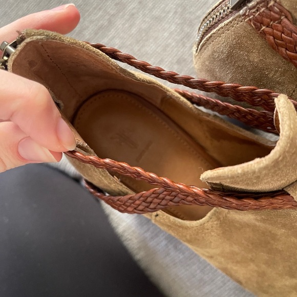Frye Margaret Shootie Suede Braided Strap Booties Size 8.5 M - Picture 12 of 13
